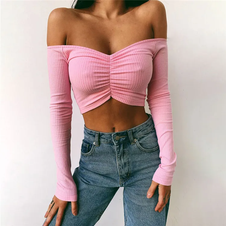 Autumn And Winter Hot Sale Cropped Slim Off The Shoulder Top Long Sleeve T-shirt Women Bodysuit Tops, Different colors and support to customized
Autumn And Winter Hot Sale Cropped Slim Off The Shoulder Top Long Sleeve T-shirt Women Bodysuit Tops, Different colors and support to customized