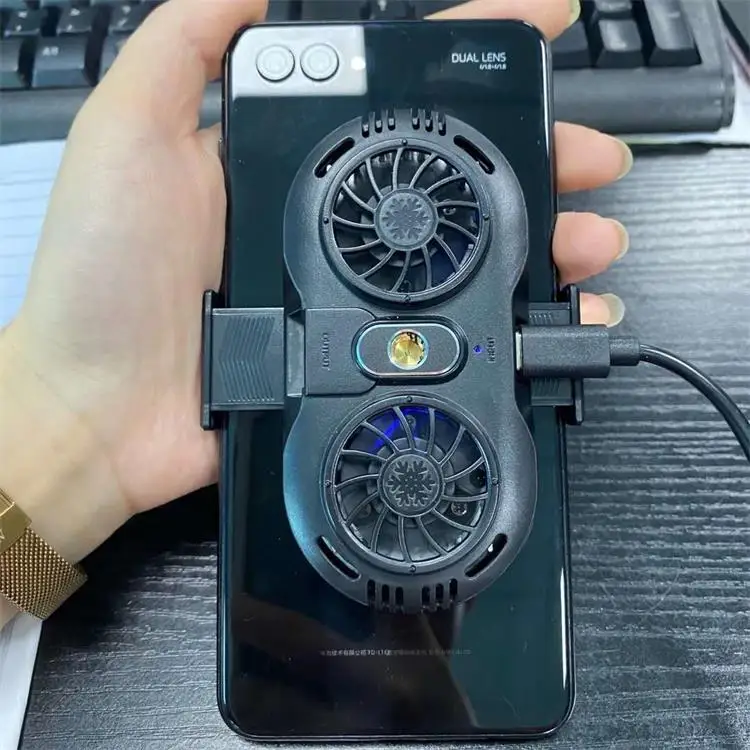 AH-102 Double fan Mobile Phone game pubgs fan battery type Cooling Fan Mute Radiator Rechargeable Smartphone Tablets Cooler, Black/white
AH-102 Double fan Mobile Phone game pubgs fan battery type Cooling Fan Mute Radiator Rechargeable Smartphone Tablets Cooler, Black/white