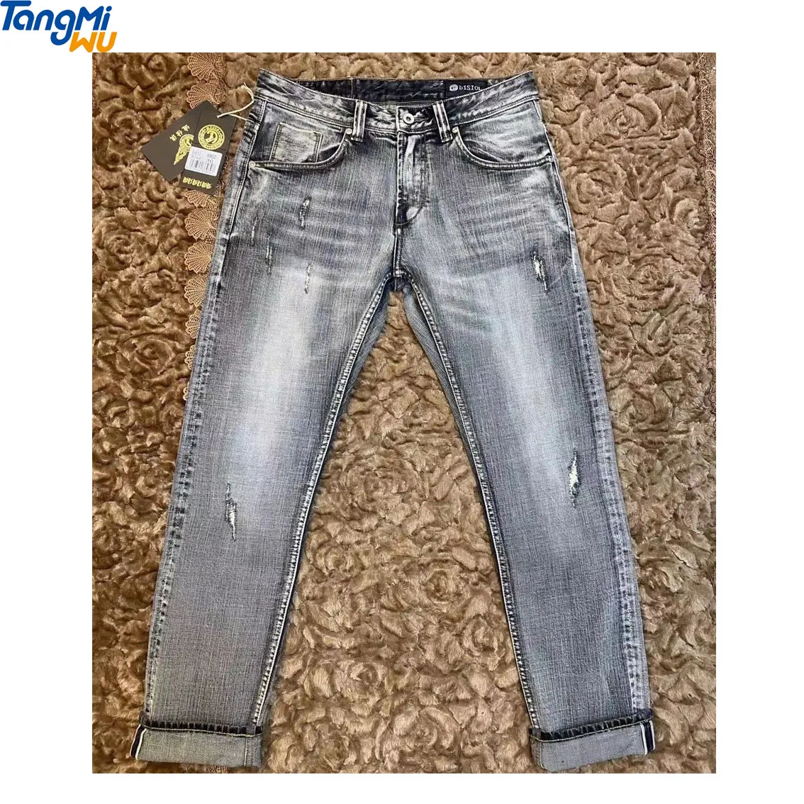 2021 spring high quality fabric grey wash white slim stretch skinny distressed denim jeans pants
2021 spring high quality fabric grey wash white slim stretch skinny distressed denim jeans pants
