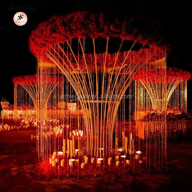 ANNIELU wedding Iron stage backdrop walk way Riches honour flowers decoration backdrop