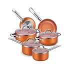 Copper Color Aluminium Casserole Cooker Non-stick Pan Cookware Set