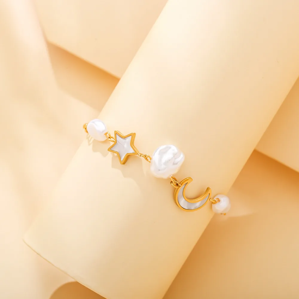 Elegant Woman Bracelet Adjustable White Shell Pearl Butterfly Star Moon Pendant Bracelet Irregular Charm Chain Bracelet Jewelry, Moon\butterfly
Elegant Woman Bracelet Adjustable White Shell Pearl Butterfly Star Moon Pendant Bracelet Irregular Charm Chain Bracelet Jewelry, Moon\butterfly
