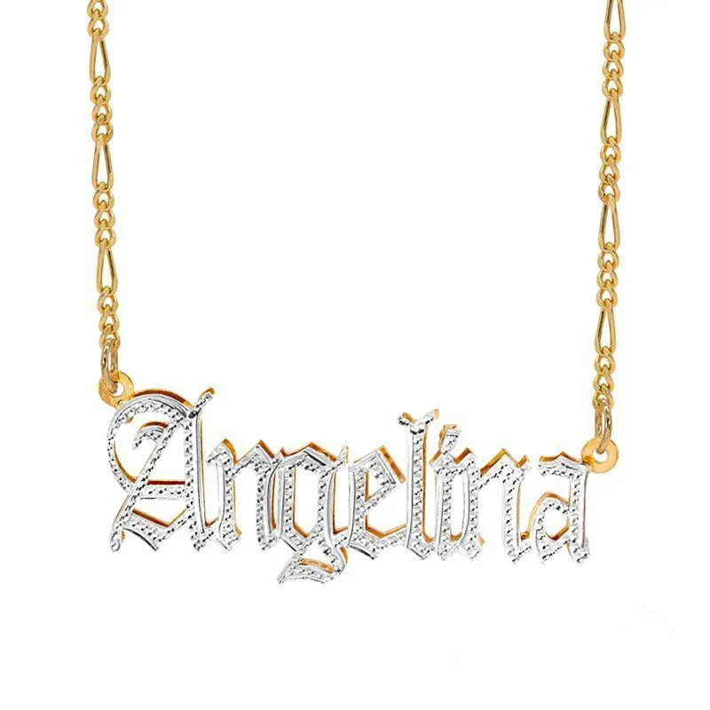 925 Silver Hip-hop double Gold Plated Necklace Anniversary Wedding Party For You Friends Personalized 3d Name Necklace
925 Silver Hip-hop double Gold Plated Necklace Anniversary Wedding Party For You Friends Personalized 3d Name Necklace