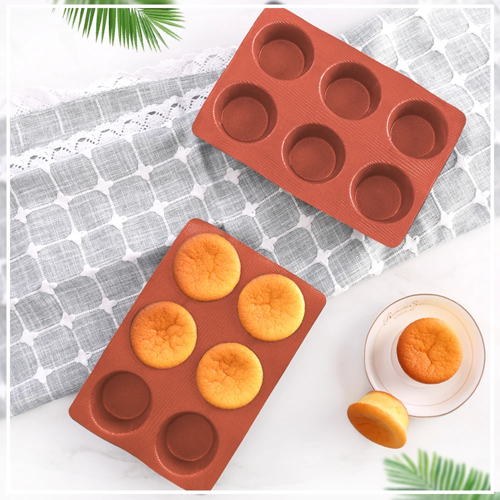 Food grade silicone glass fiber cake mold Muffin Cake mold 6 connected round silicon cake molds, Red
Food grade silicone glass fiber cake mold Muffin Cake mold 6 connected round silicon cake molds, Red