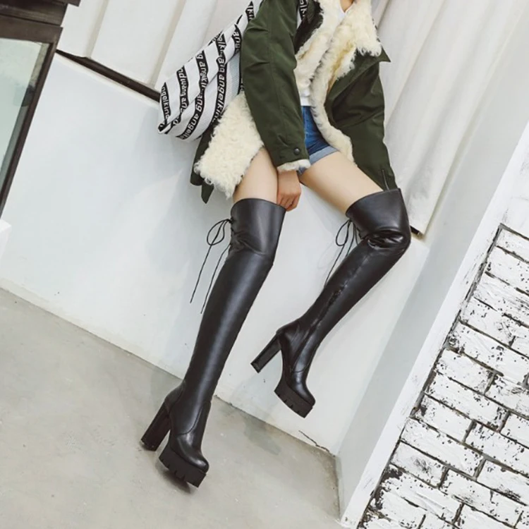 black stretch pu over the knee high block heel wedge women boot plus size us 14
black stretch pu over the knee high block heel wedge women boot plus size us 14