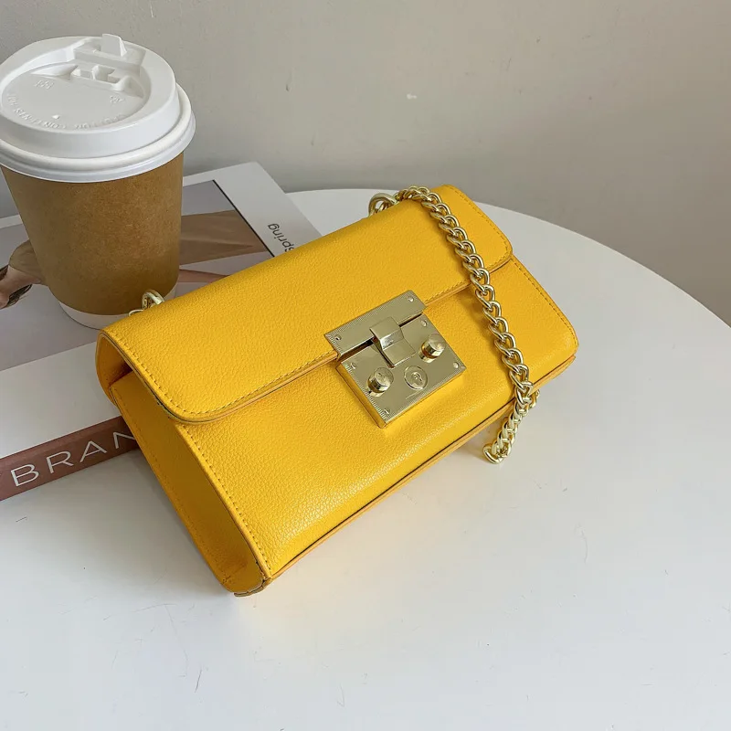 Lock Chain Shoulder Messenger bags Elegant Female Small Square Bag leather purses sling handbags for women, As picture
Lock Chain Shoulder Messenger bags Elegant Female Small Square Bag leather purses sling handbags for women, As picture