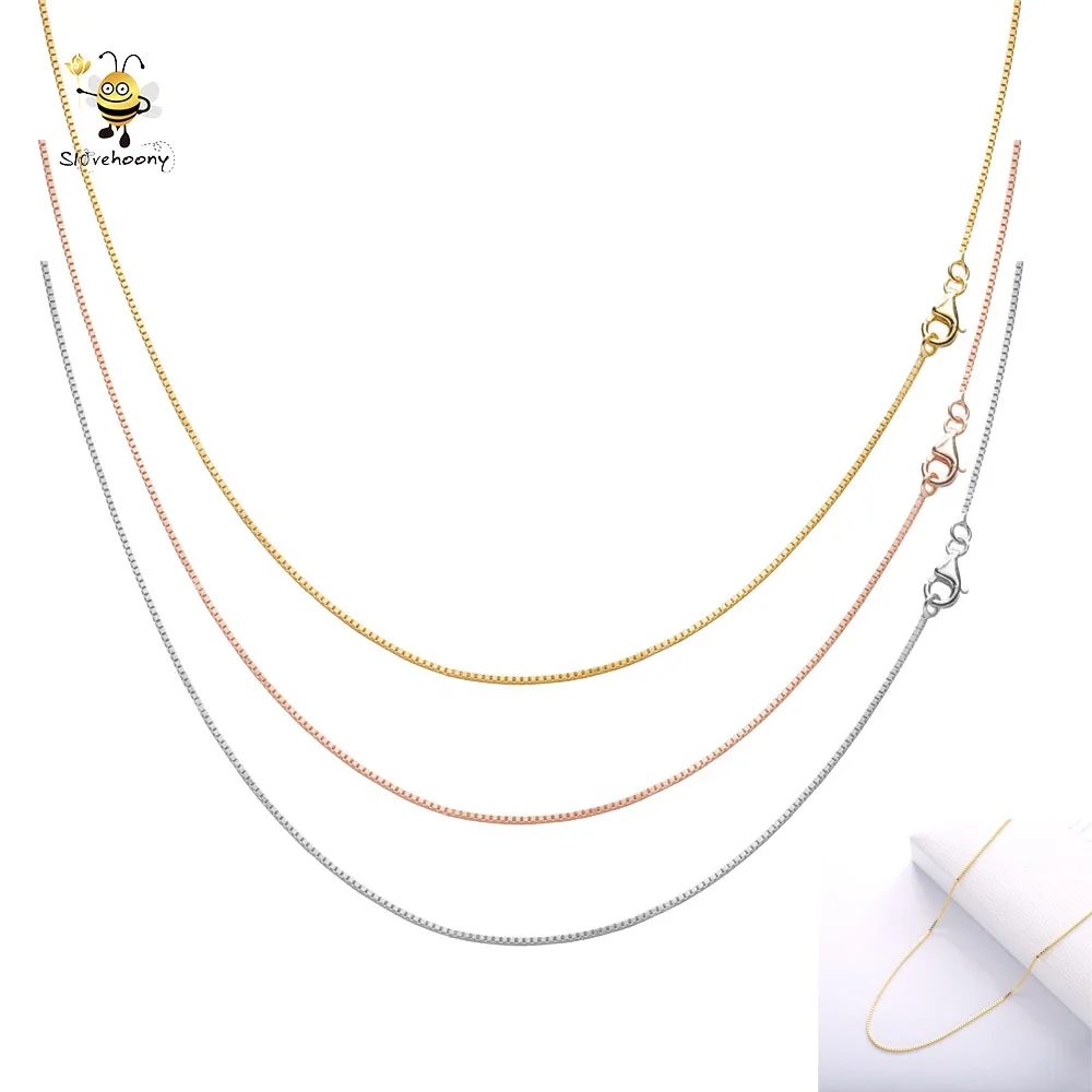 Slovehoony Fine Jewelry Gold Plated Box Chain Necklaces Simple Design Necklaces 925 Sterling Silver Necklace For Women Jewellery
Slovehoony Fine Jewelry Gold Plated Box Chain Necklaces Simple Design Necklaces 925 Sterling Silver Necklace For Women Jewellery