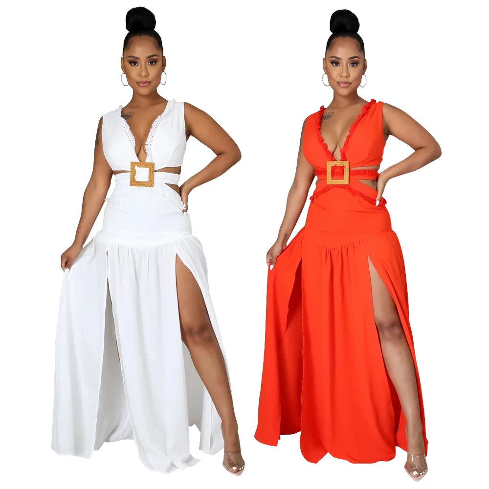 Solid Color Cotton Sleeveless Women Split Irregular Backless Outfit 2021 Dress Feminine Deep V-neck Maxi Length Skirt, Customized color
Solid Color Cotton Sleeveless Women Split Irregular Backless Outfit 2021 Dress Feminine Deep V-neck Maxi Length Skirt, Customized color