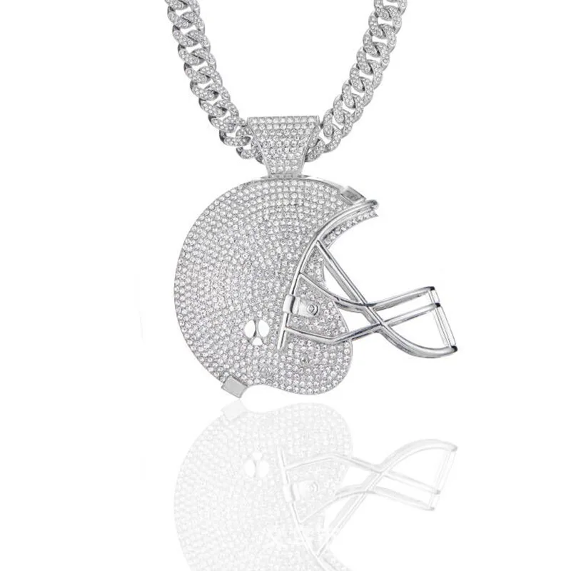 hip hop punk jewelry necklace luxury bling crystal football helmet pendant cuban link chain choker necklace for men
hip hop punk jewelry necklace luxury bling crystal football helmet pendant cuban link chain choker necklace for men