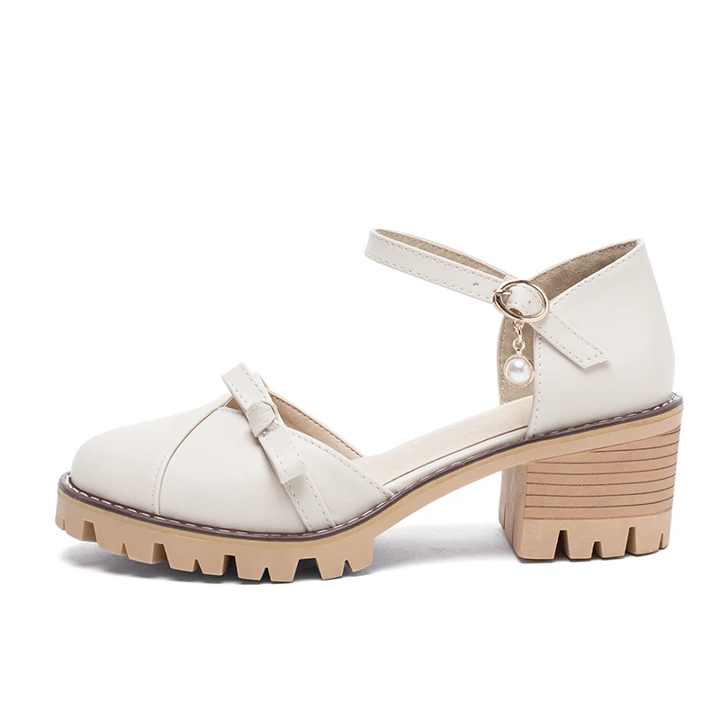 Summer Round head waterproof table solid color Buckles thick heels ladies'sandals, Pink/white/ecru
Summer Round head waterproof table solid color Buckles thick heels ladies'sandals, Pink/white/ecru