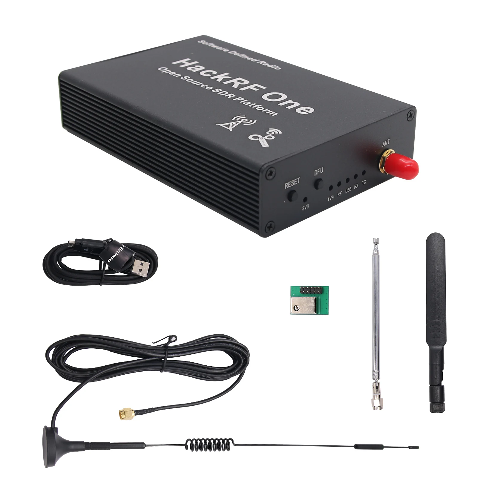 1MHz-6GHz HackRF One R9 Software Defined Radio SDR V1.9.1 with Aluminum Alloy Housing & Antennas
1MHz-6GHz HackRF One R9 Software Defined Radio SDR V1.9.1 with Aluminum Alloy Housing & Antennas