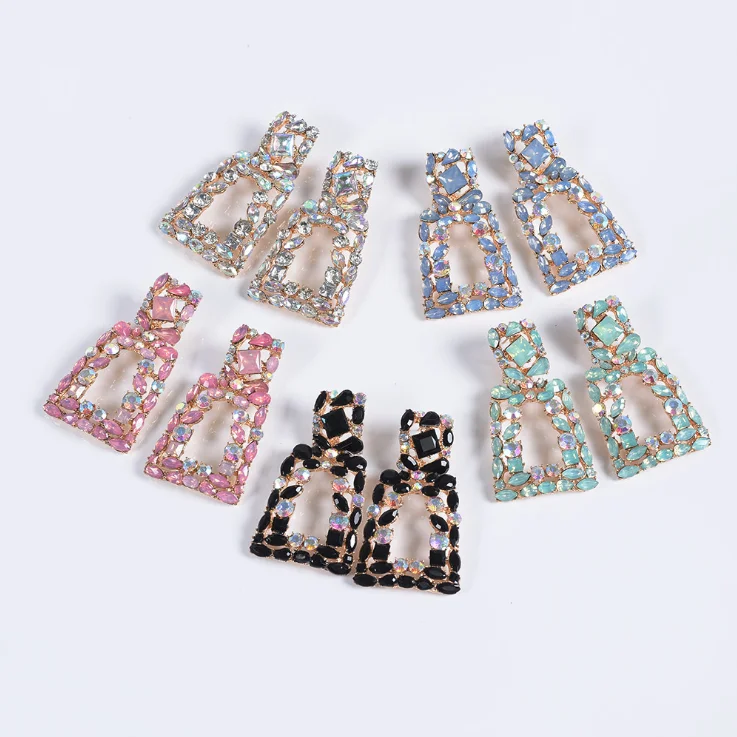 New European and American big brand exaggerated Earrings geometric alloy Earrings New Retro diamond Square Earrings, As picture
New European and American big brand exaggerated Earrings geometric alloy Earrings New Retro diamond Square Earrings, As picture