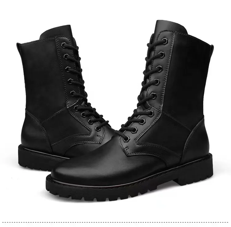 Wholesale Men's leather Martin boots with high top military shoes all season wear plus size 50 men Fashion Boots, Black
Wholesale Men's leather Martin boots with high top military shoes all season wear plus size 50 men Fashion Boots, Black