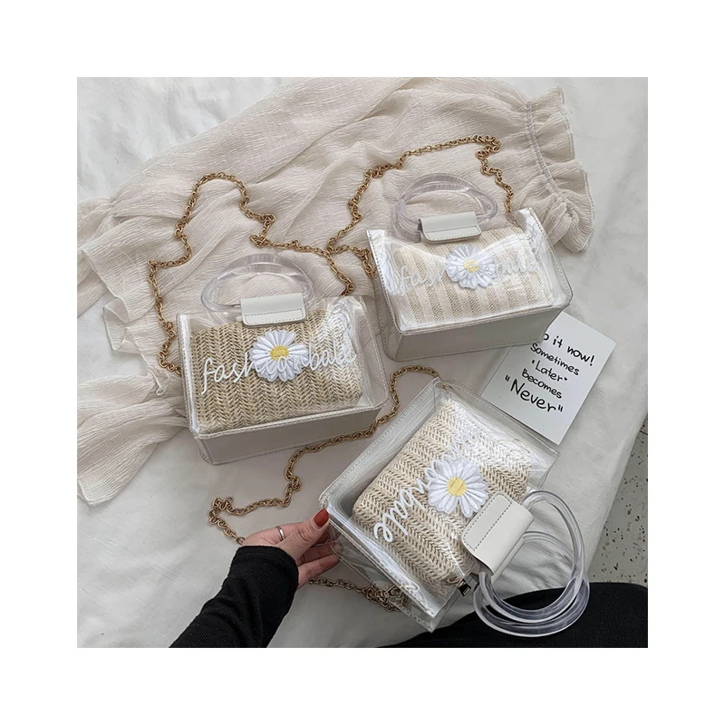 Top Handle Women Hand Bags New Fashion PVC Composite Bag Rattan Designer Daisy High Quality Messenger Chain Sacs Letter Handbags
Top Handle Women Hand Bags New Fashion PVC Composite Bag Rattan Designer Daisy High Quality Messenger Chain Sacs Letter Handbags