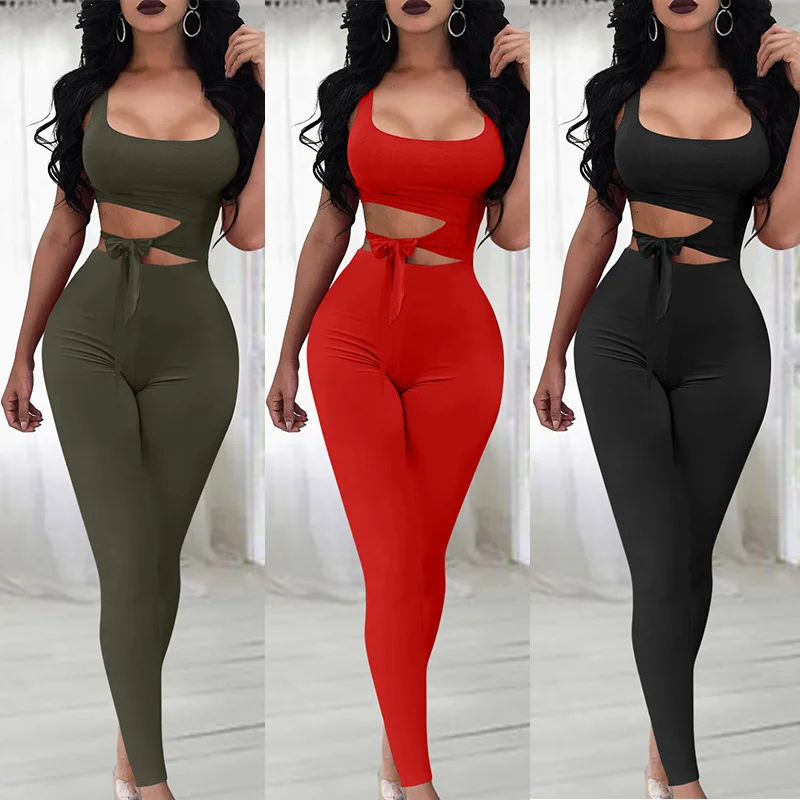 TOB 2020 fashion women casual solid bandage sleeveless jumpsuit AM836
TOB 2020 fashion women casual solid bandage sleeveless jumpsuit AM836