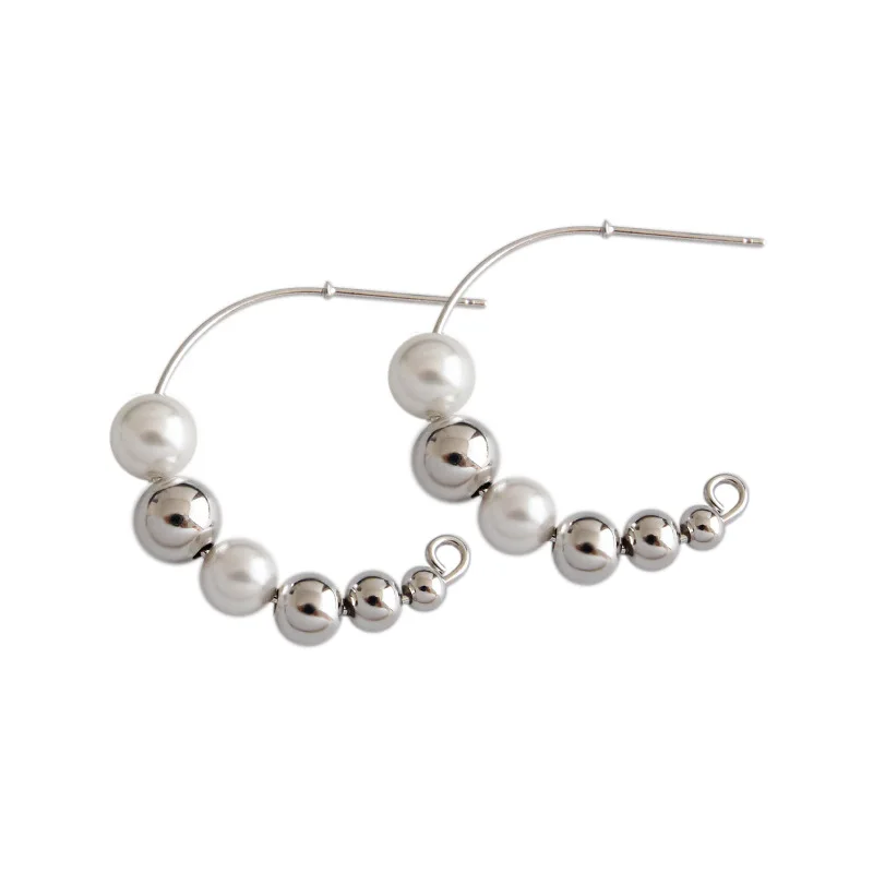 925 sterling silver cute pure silver geometric elegant freshwater beaded pearl for female hoop earrings
925 sterling silver cute pure silver geometric elegant freshwater beaded pearl for female hoop earrings