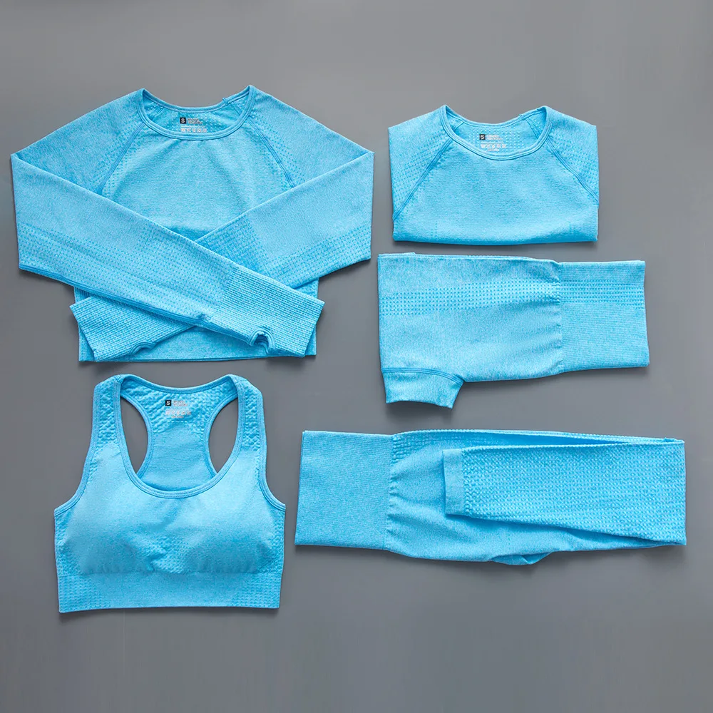 Sportswear Active Wear 5 Pieces Sport Gym Workout Suit Fitness Women Conjunto Ropa Deportiva seamless Yoga Sets, Customized colors
Sportswear Active Wear 5 Pieces Sport Gym Workout Suit Fitness Women Conjunto Ropa Deportiva seamless Yoga Sets, Customized colors