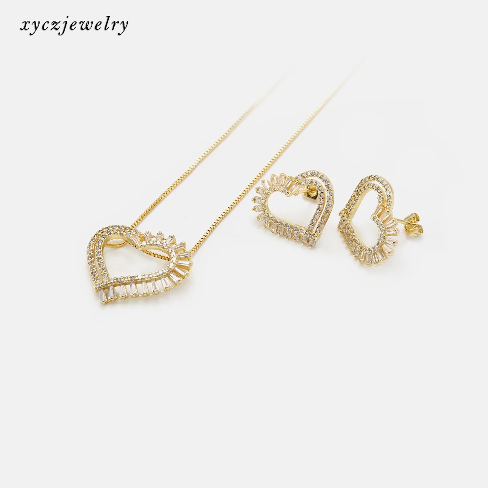 Fashion Heart Jewelry Sets 18k Gold Plated Earring and Pendant CZ Jewelry Sets, Customizable
Fashion Heart Jewelry Sets 18k Gold Plated Earring and Pendant CZ Jewelry Sets, Customizable