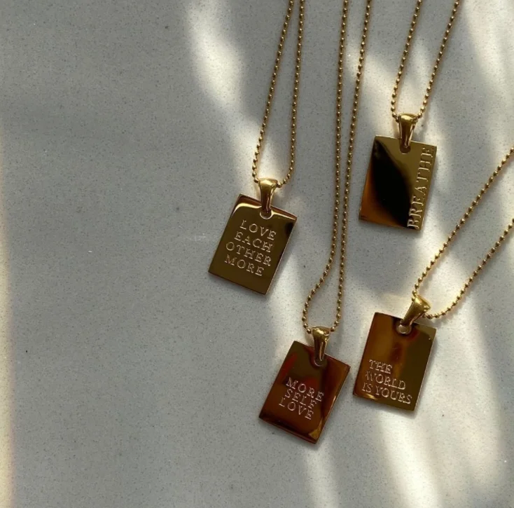 Minimalism Women Jewelry Square Charm Necklace stainless steel Old English Square Pendant Inspirational Necklace
Minimalism Women Jewelry Square Charm Necklace stainless steel Old English Square Pendant Inspirational Necklace