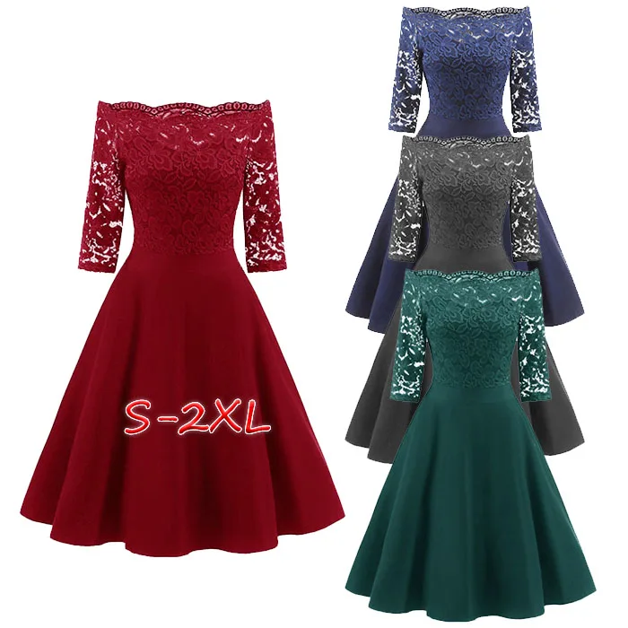 Walson S-2XL Plus Size New Product Women Fashion Lace Off The Shoulder Vintage Flare Dress, Picture color
Walson S-2XL Plus Size New Product Women Fashion Lace Off The Shoulder Vintage Flare Dress, Picture color