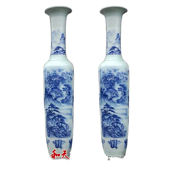 Qing Dynasty antique porcelain ceramic hand-painted floor vase