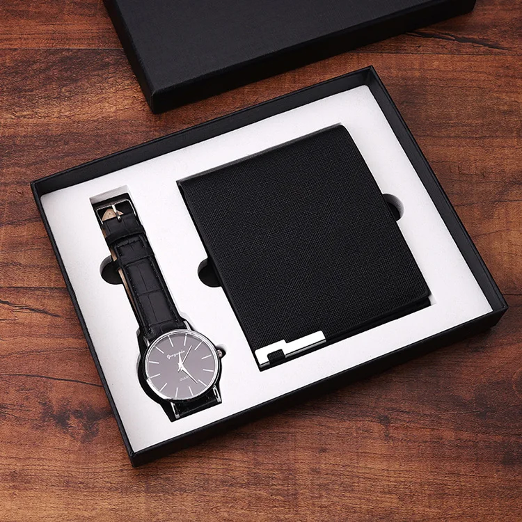 High-end quality mens leather wallet gift set fashion luxury wallet and watch set, Black
High-end quality mens leather wallet gift set fashion luxury wallet and watch set, Black