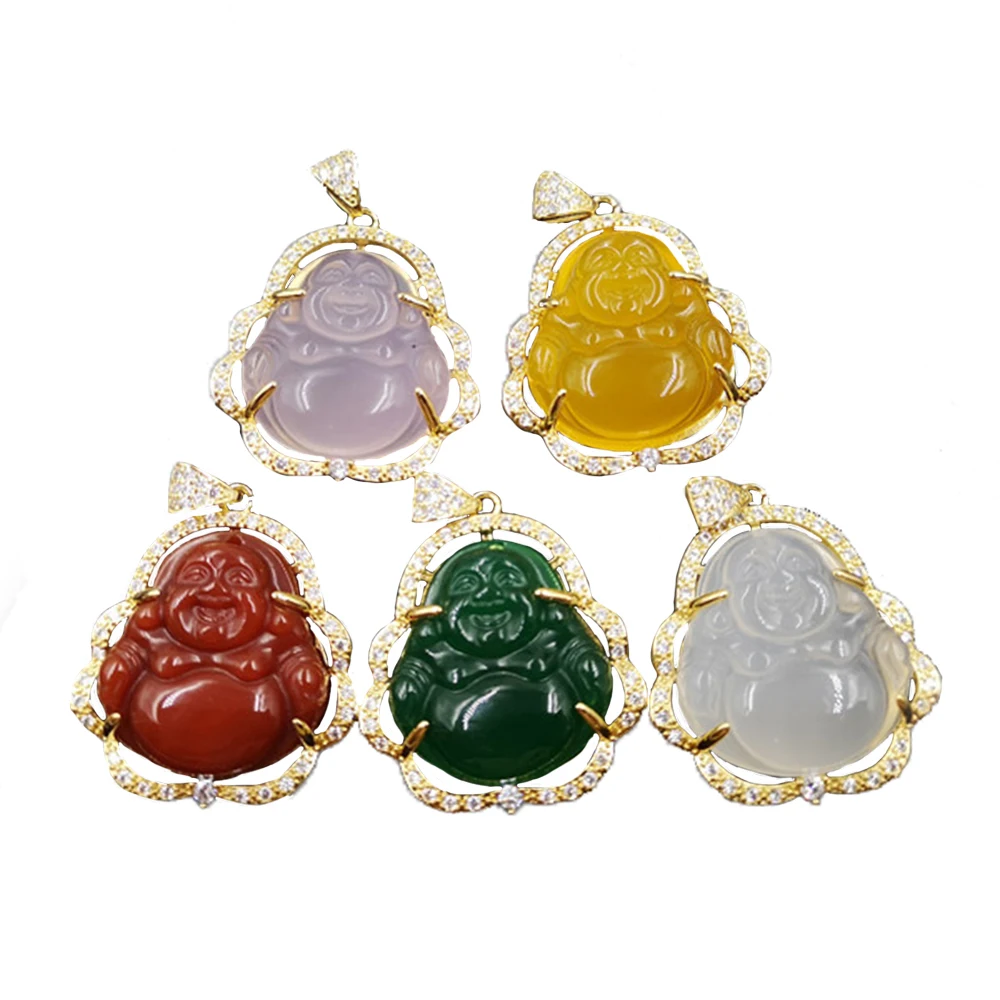 Jade Necklace Buddha Pendant Green Inlay Golden Edge With Drill For Everyone, Green/pink/white/red/yellow
Jade Necklace Buddha Pendant Green Inlay Golden Edge With Drill For Everyone, Green/pink/white/red/yellow