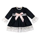 Girl autumn new long sleeve dress lace bow lace princess dress