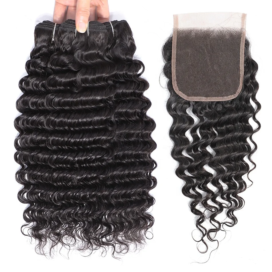 Brazilian Hair DEEP Wave Bundles With Closure 100% Virgin Human Hair Extensions Lace Closure 10A Grade
Brazilian Hair DEEP Wave Bundles With Closure 100% Virgin Human Hair Extensions Lace Closure 10A Grade