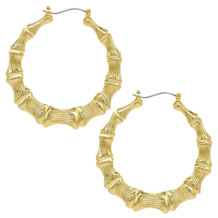 Wholesale Cheap Minimalism 18K Gold Plated Large Bamboo Hoop Earrings Huggie Earrings
Wholesale Cheap Minimalism 18K Gold Plated Large Bamboo Hoop Earrings Huggie Earrings