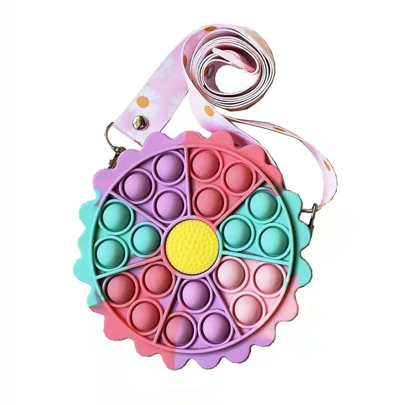 10cm Push Bubbles Toy Rainbow Kawaii Coin Purse Children Wallet Ladies Bag, As show 
10cm Push Bubbles Toy Rainbow Kawaii Coin Purse Children Wallet Ladies Bag, As show