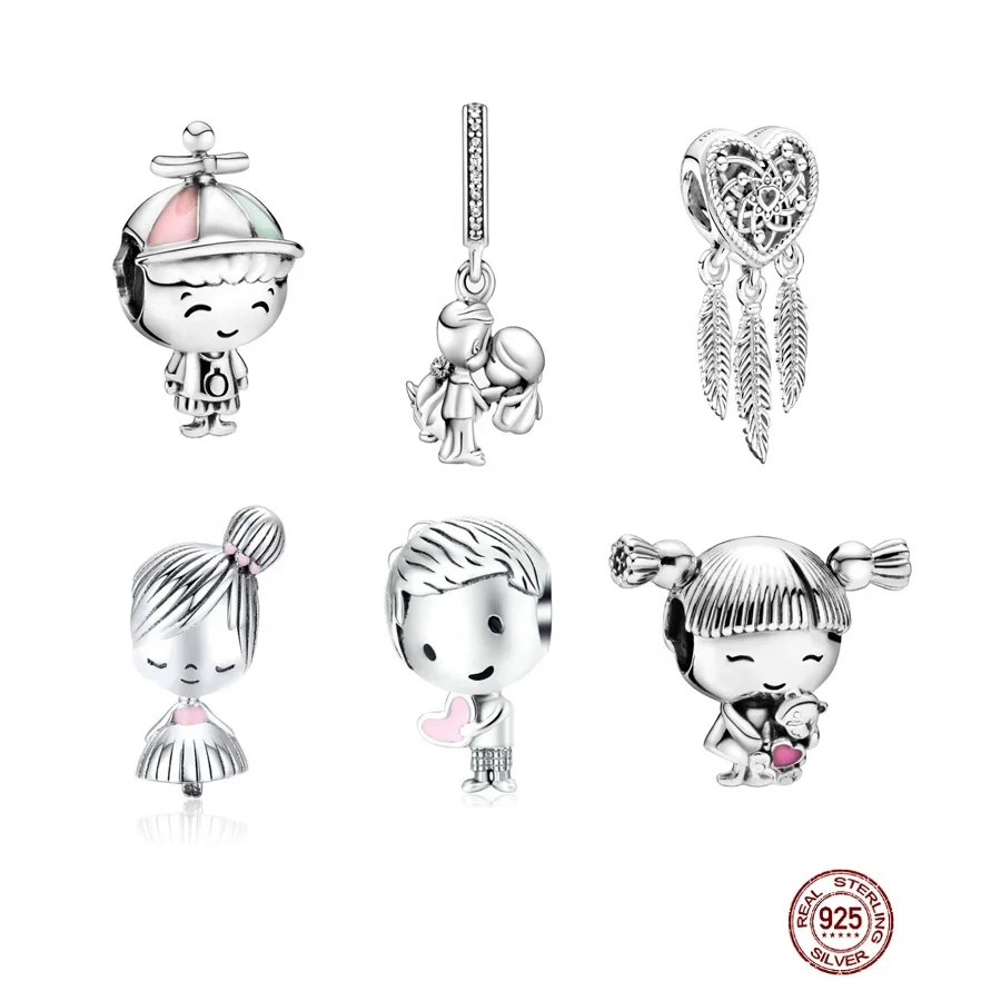 Wholesale cute boy girl real 925 sterling silver Couples pendants for bracelets jewelry
Wholesale cute boy girl real 925 sterling silver Couples pendants for bracelets jewelry