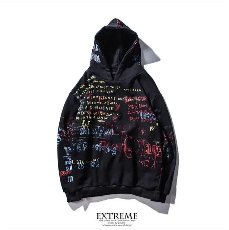 Men's Hip Hop Street Loose Casual Clothes Graffiti Letter Printed Pullover Men Hoodies Sweatshirts, Shown
Men's Hip Hop Street Loose Casual Clothes Graffiti Letter Printed Pullover Men Hoodies Sweatshirts, Shown