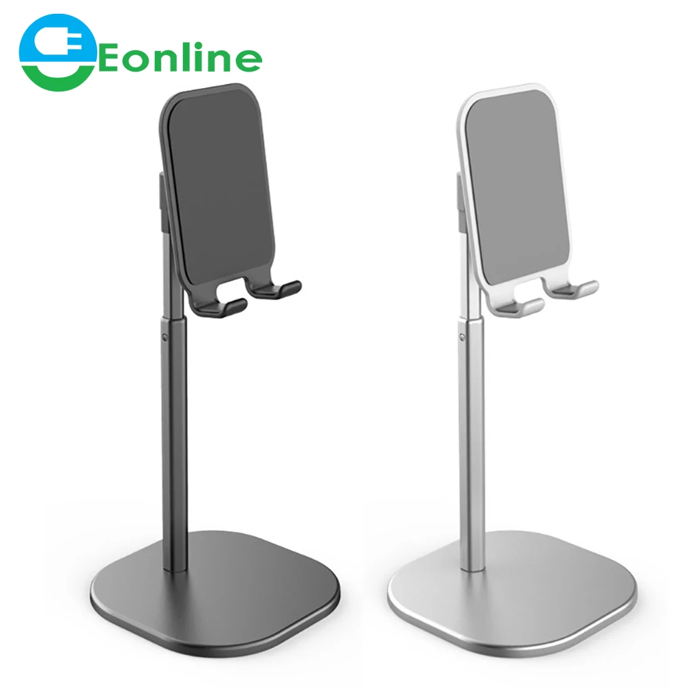 

Eonline Desktop Phone Holder Tablet Stand For Ipad Phones Universal Bracket Metal Telescopic Adjustable Height Angle Live, Black, white