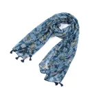 Wholesale 2020 New Arrivals Leaf Print Beach Dress Printed Scarf Bright Colour Women Spring Shawl Scarf With Tassel