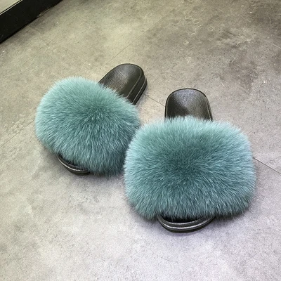 Wholesale Oem Women's Genuine Fox Fur Slides Ladies fluffy Fur Slippers slides, Customized color
Wholesale Oem Women's Genuine Fox Fur Slides Ladies fluffy Fur Slippers slides, Customized color