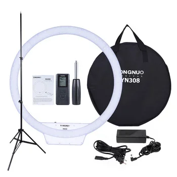 Professional Yongnuo YN308 photo studio ring light Bi-color dimmable 308 LEDS ring light for Make up camera photography
Professional Yongnuo YN308 photo studio ring light Bi-color dimmable 308 LEDS ring light for Make up camera photography