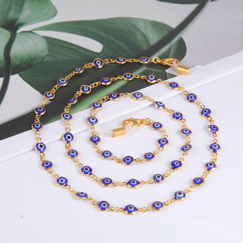 Fashion Blue White Color Turkey Eye Chain Crystal Chain for Mask Neck Holder Reading Glasses Straps Cord Accessories, As shown
Fashion Blue White Color Turkey Eye Chain Crystal Chain for Mask Neck Holder Reading Glasses Straps Cord Accessories, As shown