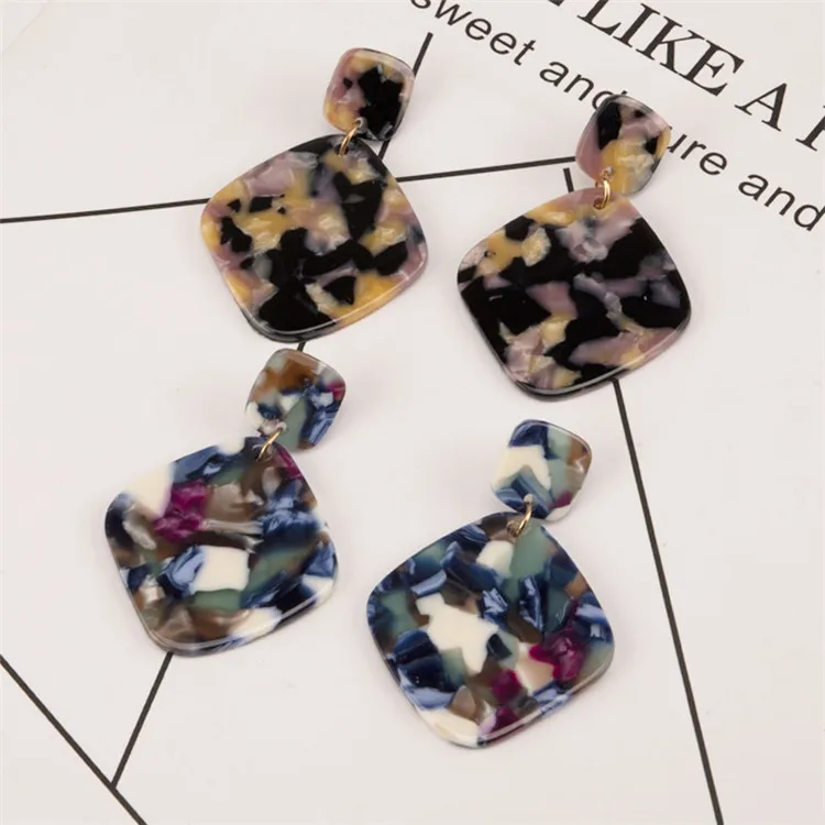 New European and American hot-selling acrylic retro acetate sheet earrings square earrings jewelry manufacturers spot wholesale, Picture shows
New European and American hot-selling acrylic retro acetate sheet earrings square earrings jewelry manufacturers spot wholesale, Picture shows