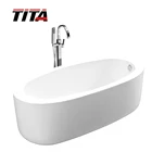 Oval bathtub freestanding acrylic bath tub TCB024D