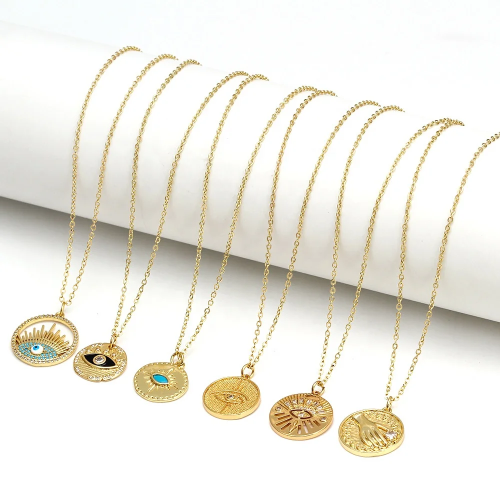 New design jewelry boho minimalist women gold plated Turkish eye enamel pendant clavicle chain choker necklaces
New design jewelry boho minimalist women gold plated Turkish eye enamel pendant clavicle chain choker necklaces