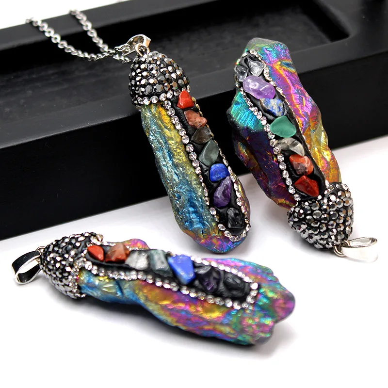 Hot Selling Colorful Natural Crystal Energy Agate Stone Pendent Necklace, Multi/gold/silver/white
Hot Selling Colorful Natural Crystal Energy Agate Stone Pendent Necklace, Multi/gold/silver/white