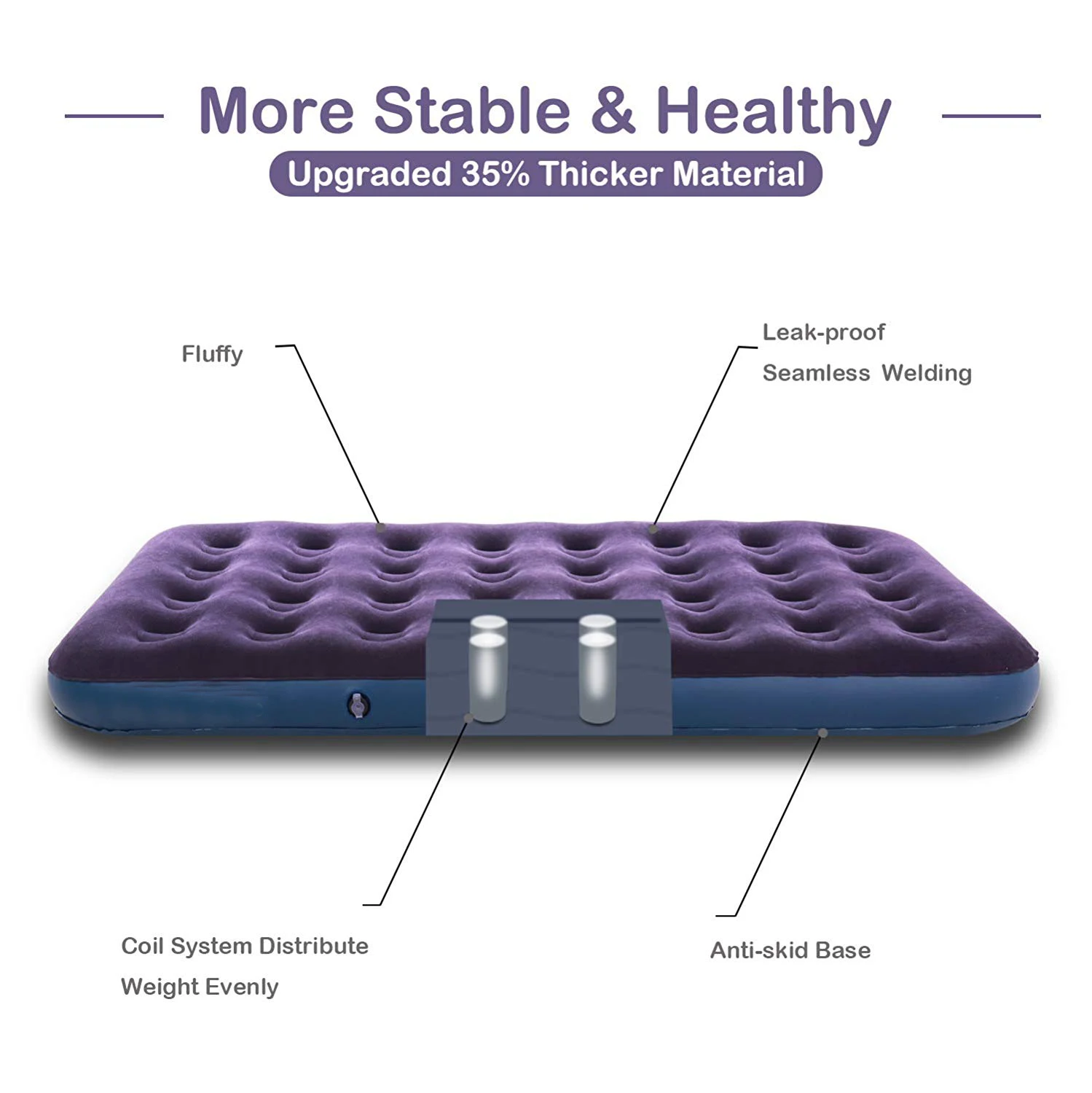 Pvc Custom Air Mattress Inflatable Airbed Comfort Inflatable Sleeping