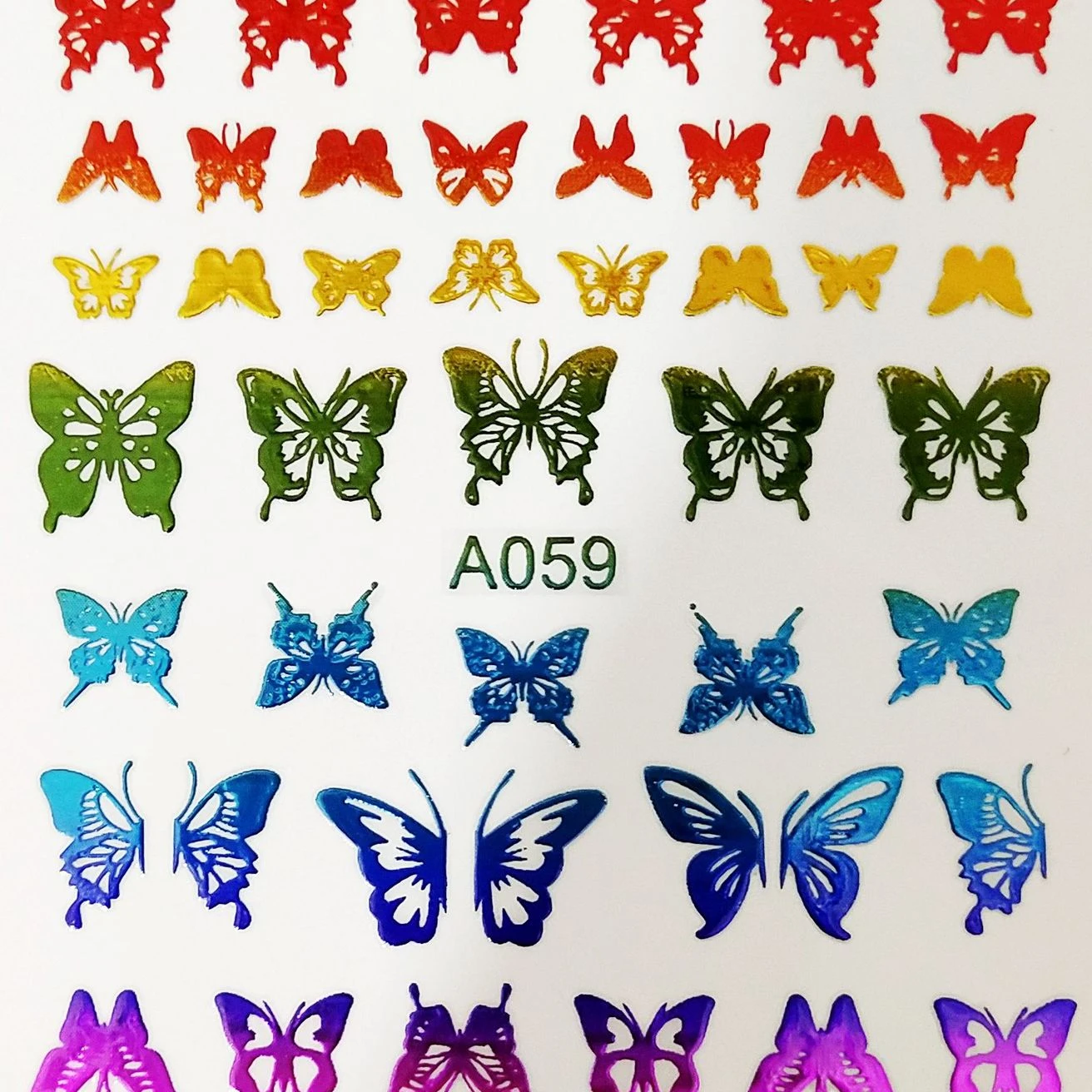 A059-062 Ready To Ship Adhesive colorful Laser butterfly Nail Decal 3D Holographic butterfly Nail Decals&stickers, As picture show
A059-062 Ready To Ship Adhesive colorful Laser butterfly Nail Decal 3D Holographic butterfly Nail Decals&stickers, As picture show