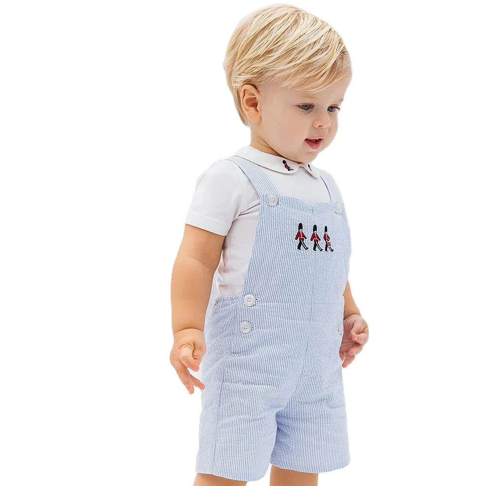 Children's suit 2020 summer new Spanish children's wear boys and girls embroidered overalls go out clothing overalls two sets, White
Children's suit 2020 summer new Spanish children's wear boys and girls embroidered overalls go out clothing overalls two sets, White