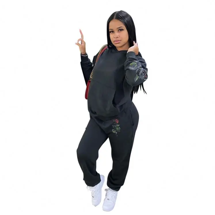 M11810 Women fashion casual printed two piece hooded simple female set
M11810 Women fashion casual printed two piece hooded simple female set