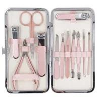 

12pcs Manicure Set With Ripple PU leather case, Travel Mini Nail Clippers Kit Pedicure Care Tools, Stainless Steel Grooming kit