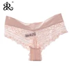 Made in China sexy transparent ladies lace briefs breathable nylon women's comfortable thong wholesale