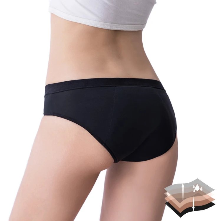 Women Leaking-Proof Absorbent Protective Cotton Menstrual Period 4-layers Menstrual Period Panties, Black
Women Leaking-Proof Absorbent Protective Cotton Menstrual Period 4-layers Menstrual Period Panties, Black