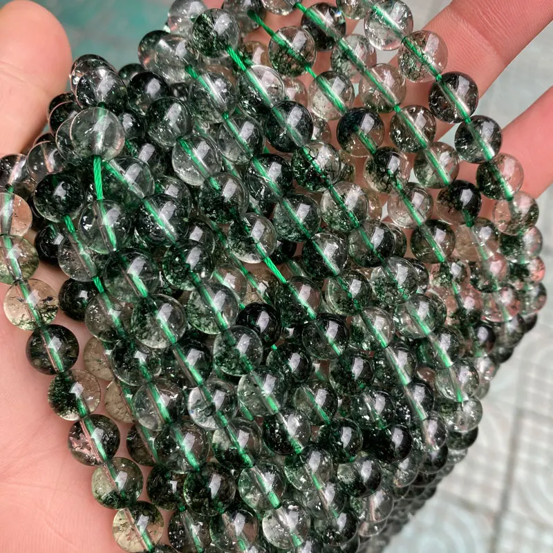4 6 8 10 12mm Green Ghost Quartz Crystal Round Loose Stone Beads For Jewelry Making DIY Bracelet
4 6 8 10 12mm Green Ghost Quartz Crystal Round Loose Stone Beads For Jewelry Making DIY Bracelet